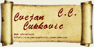 Cvejan Čupković vizit kartica